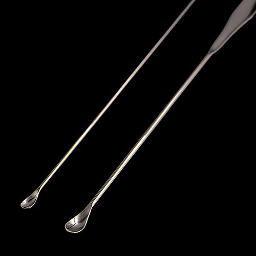 进口不锈钢药刮 180mm扁平/210mm 圆细/ 180mm 圆粗 亚速旺微量药刮 不锈钢微量药勺抹刀 含增票 - 图2