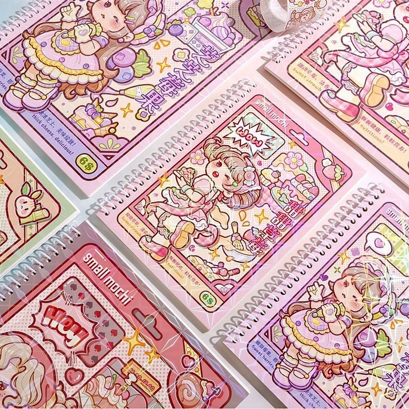 小麻薯新款镭射封面离型本加厚双面离型纸手账胶带素材收纳图鉴本 - 图3