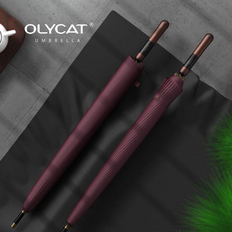 OLYCAT复古24骨大号加固超强抗暴风自动长直柄伞双人男士商务雨伞,淘宝优惠券,粉丝福利购,淘宝优惠卷