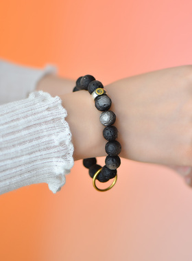 男女银曜石纯天然手串手链