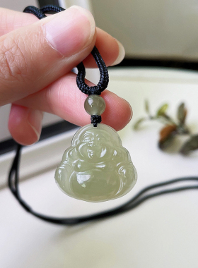 天然玉石和田玉女款佛公吊坠