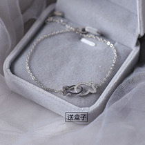 S925 pure silver kissing fish feet necklace 2021 new Chaosen series Advanced senses silver accessories delicate innet red accessories
