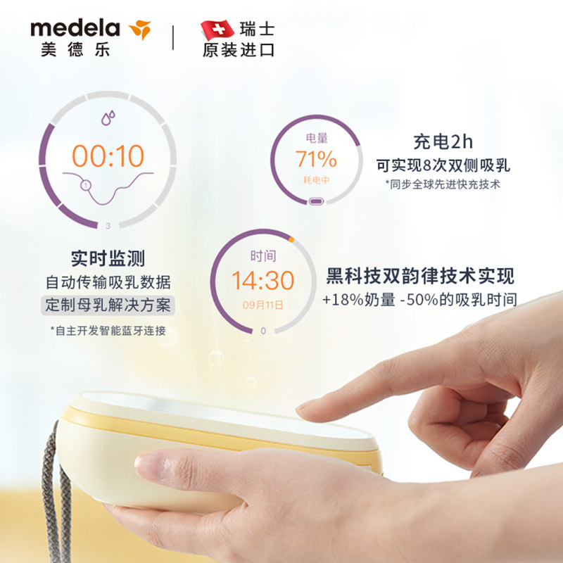 天猫国际进口超市国内现货美德乐Medela享韵双边电动舒悦版智能便携装全球始发进口吸奶神器1
