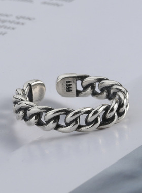 东大门时尚个性风做旧开口戒指