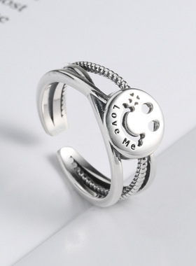 ins冷淡风可调节银戒指