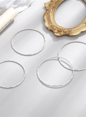 纯银S925日韩风简约车花手镯女气质文雅时尚手饰