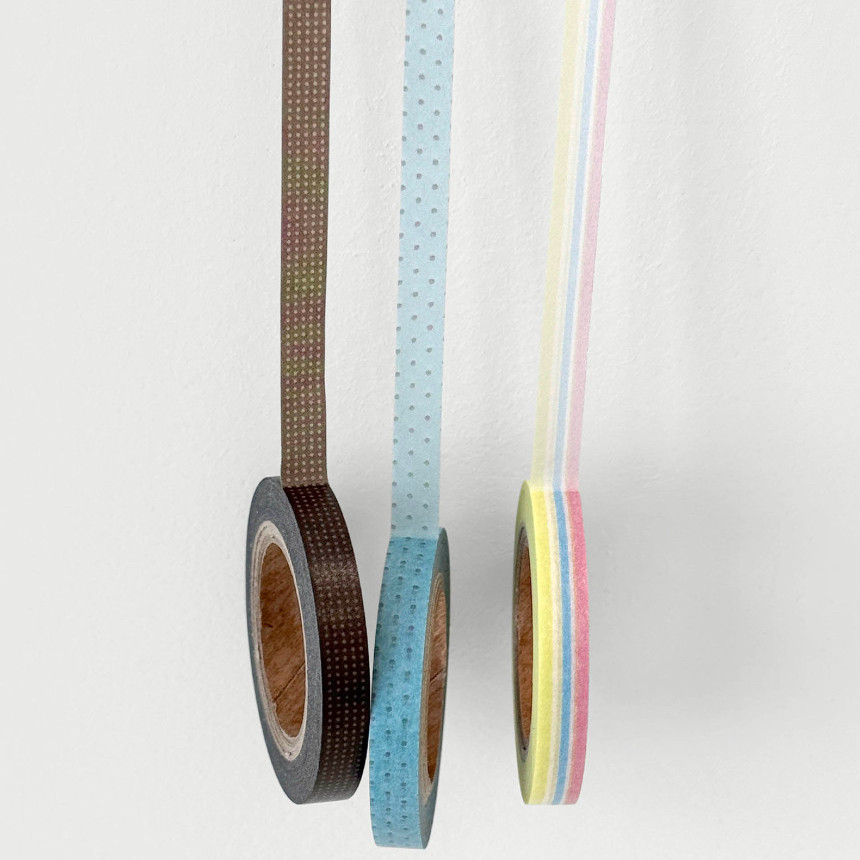 【整卷/分装】韩国oab窄窄基础第二弹来喽！波点格纹简约纸胶带,淘宝优惠券,粉丝福利购,淘宝优惠卷