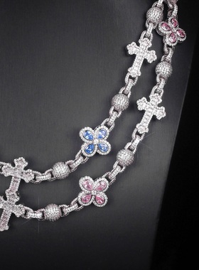 项链ybs电镀白金十字架通用