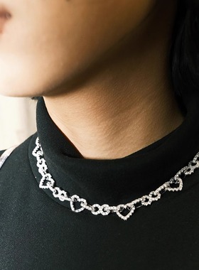 ybs电镀合金爱心通用镶嵌项链