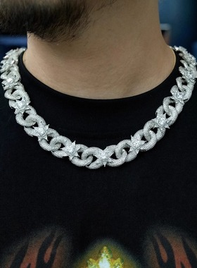 YBSJewelry Loutusflower小众设计高级感满钻蛇形项链男