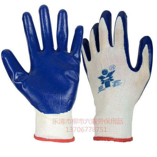 昱鑫十三针丁腈手套 劳保尼龙耐油耐割防滑挂胶涂胶修车防油工业 - 图0