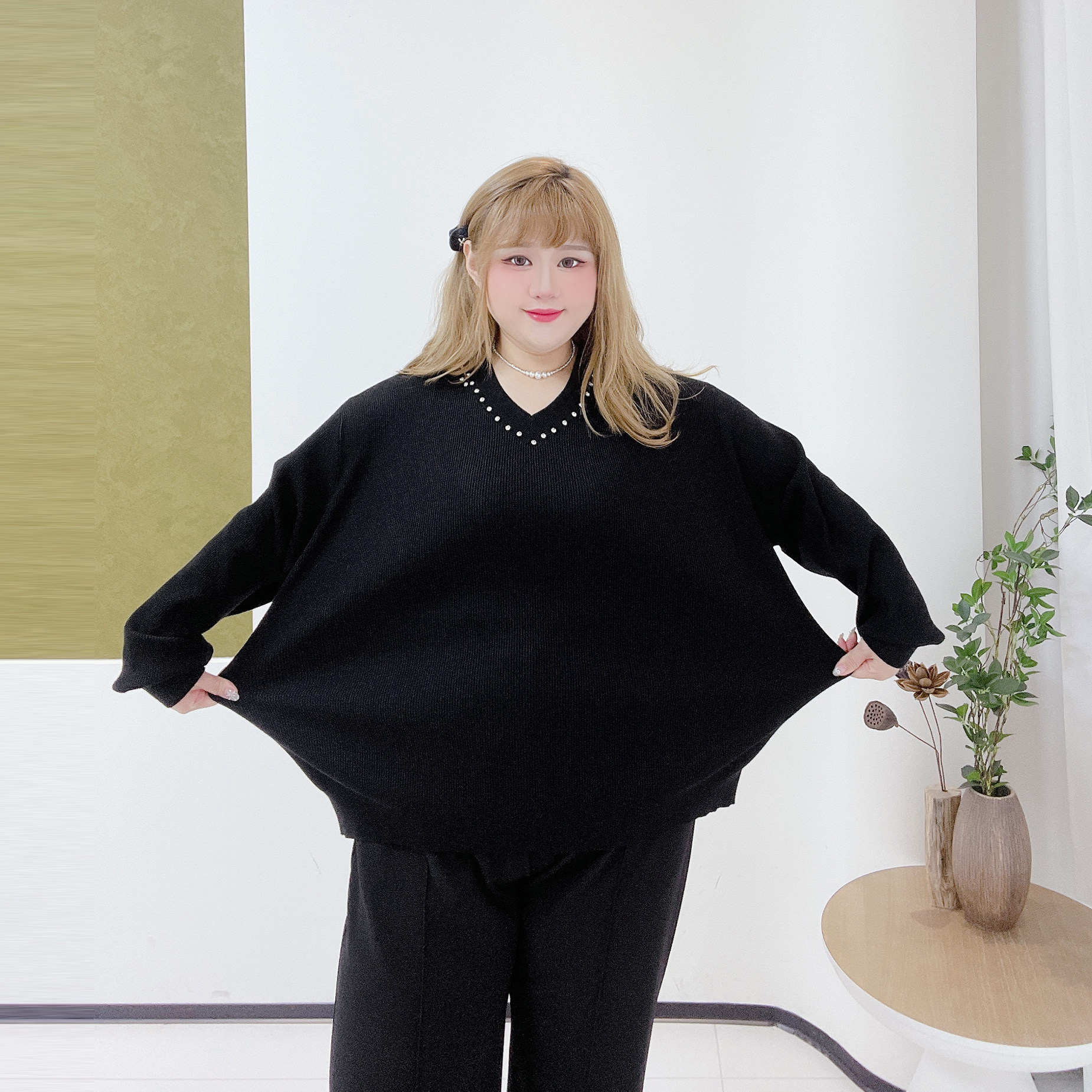 重工高级感钉钻内搭上衣潮胖莹莹大码女装秋冬小心机镂空显瘦毛衣,淘宝优惠券,粉丝福利购,淘宝优惠卷