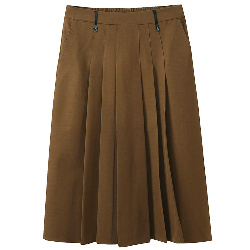 早秋通勤风遮肉穿搭胖莹莹大码女装气质高级感高腰纯色百褶半身裙,淘宝优惠券,粉丝福利购,淘宝优惠卷