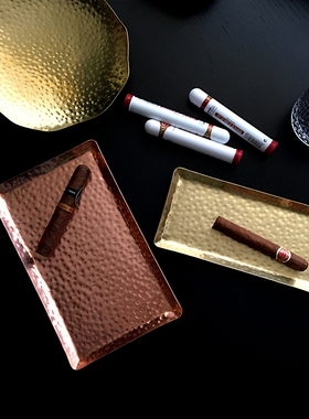 SANTU简约北欧风手工纯铜装饰盘 收纳盘 黄铜摆件 干果盘 糕点盘