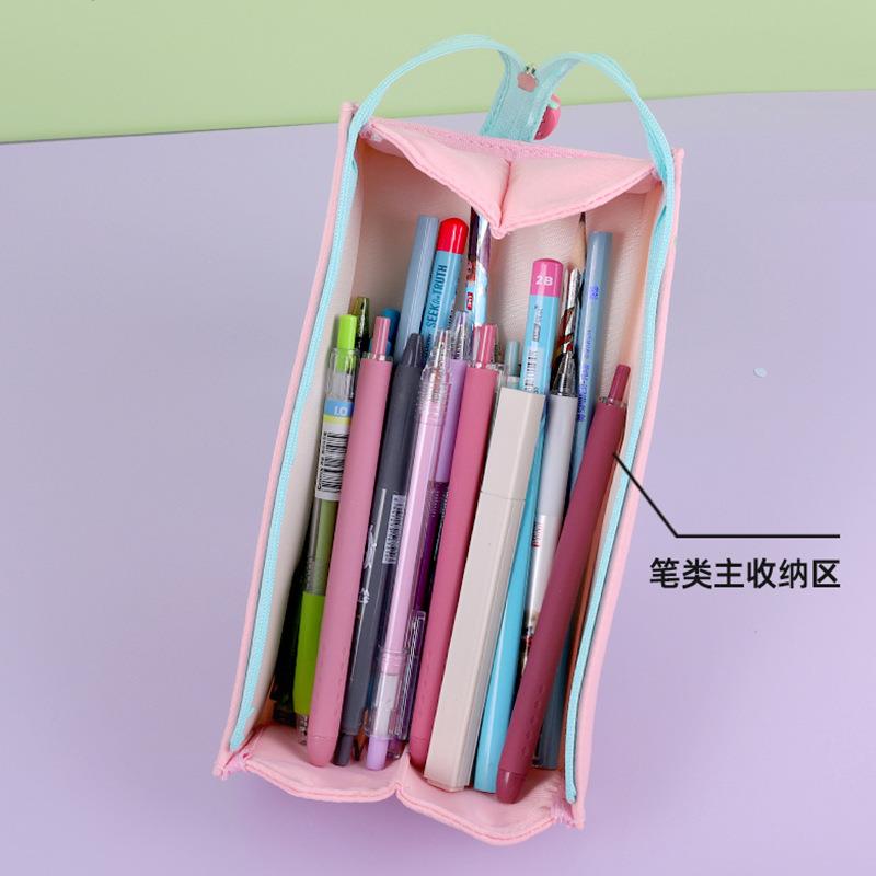 小学生笔袋可爱高颜值草莓熊收纳袋简约铅笔拉链文具袋 - 图1