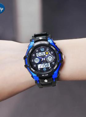 儿童电子手表男防水防摔初中学生男生多功能运动男童手表潮