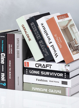 现代简约仿真书摆件售楼处样板间展厅商业空间软装饰品