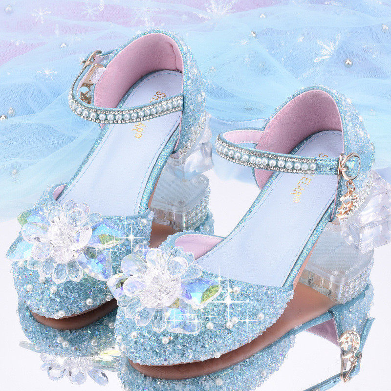 儿童女童高跟鞋钢琴表演专用婚礼花童礼服鞋银色走秀公主鞋,淘宝优惠券,粉丝福利购,淘宝优惠卷