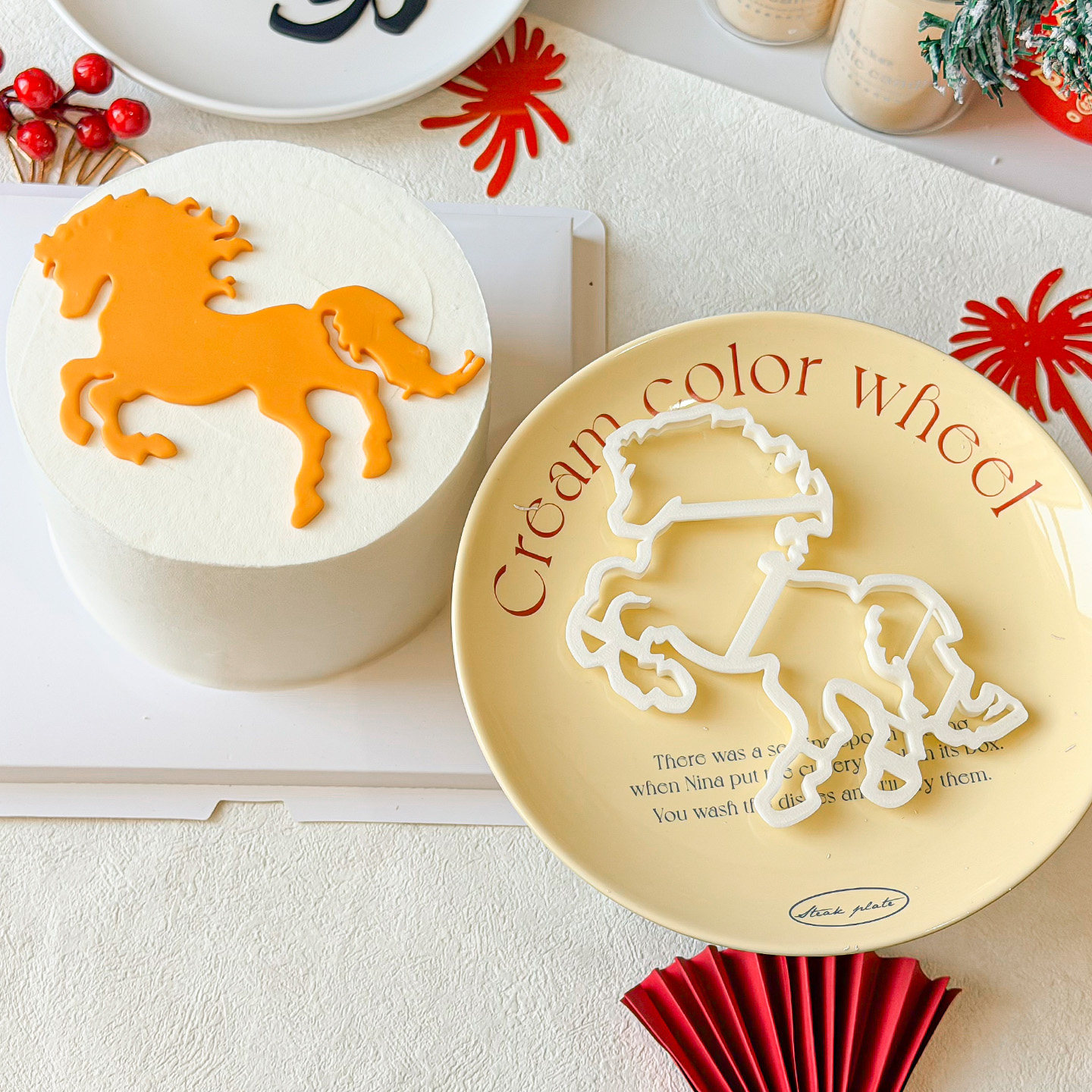 2026网红马到成功翻糖刻字切模蛋糕装饰千里马新年礼花插件模具,淘宝优惠券,粉丝福利购,淘宝优惠卷