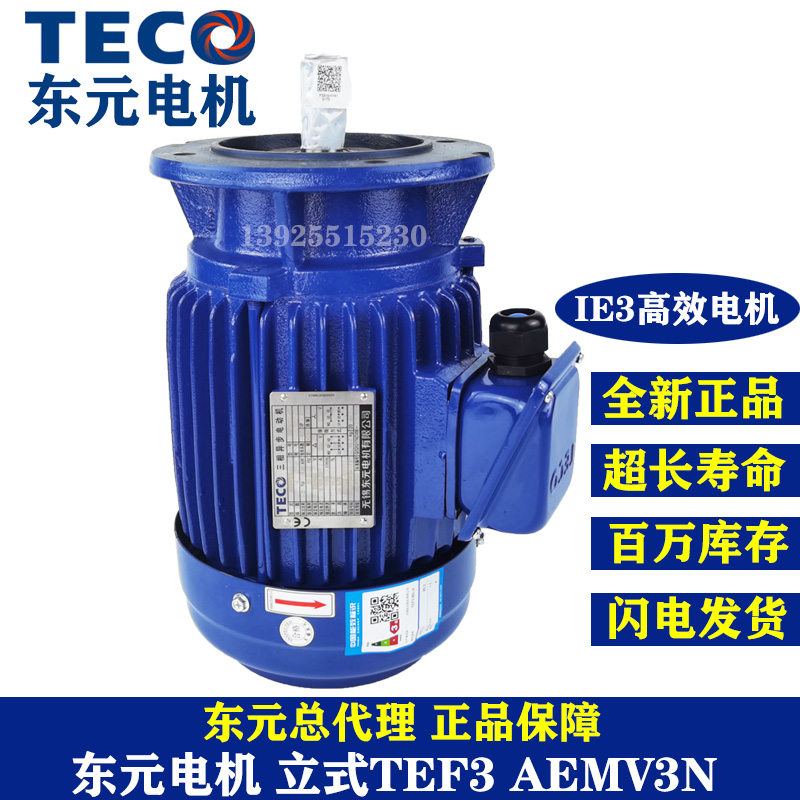 TECO东元电机0.37 0.75 1.5KW AEVF AEMV刹车制动马达电动机立式 - 图2