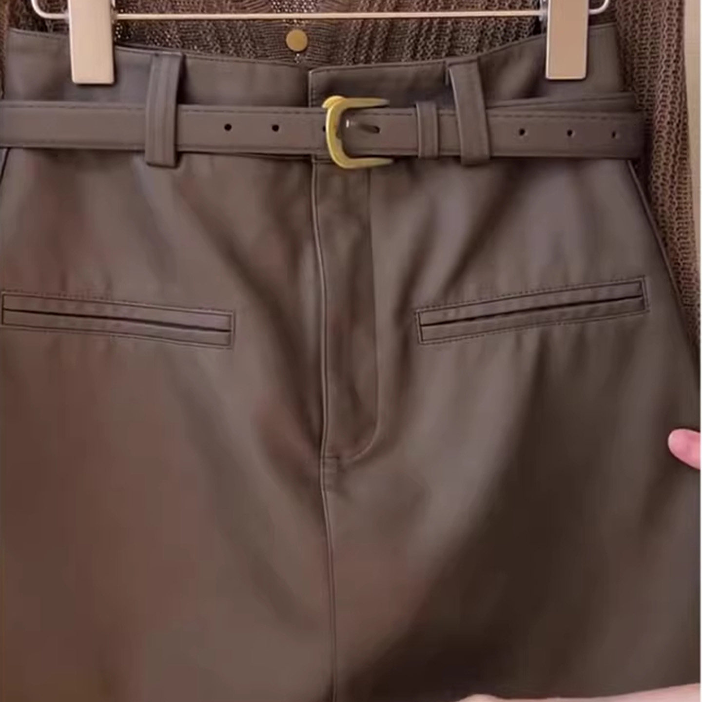 咖色皮裙短裙女2025秋季流行新款高腰时尚气质复古百搭A字半身裙,淘宝优惠券,粉丝福利购,淘宝优惠卷