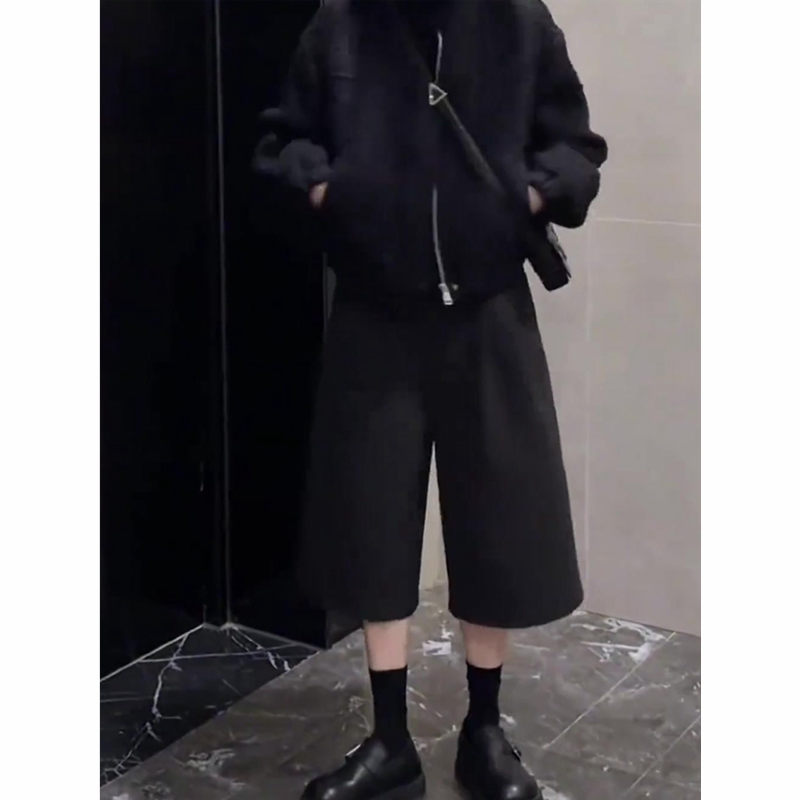 深灰色八分毛呢裤女秋季新款宽松显瘦气质百搭简约时尚休闲阔腿裤,淘宝优惠券,粉丝福利购,淘宝优惠卷