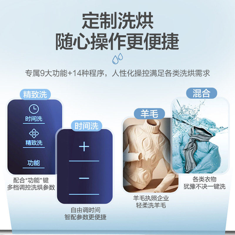 海尔滚筒全自动家用直驱统帅洗衣机 haier海尔拓德洗衣机