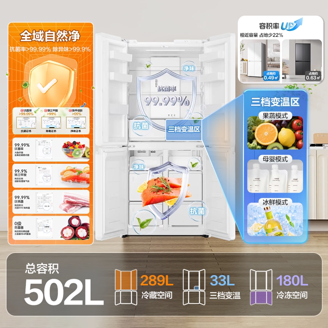 Haier Tongshuai Smart Home Refrigerator Cross Four Doors 502L