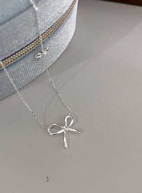 蝴蝶结项链女轻奢小众氛围锁骨链