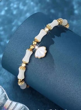 新款网红古风一贝子有你竹够手链小众设计新中式手饰礼物送女友