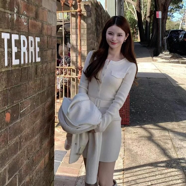 大白兔Wcouture原创 修身百搭韩风不费力羊毛针织收腰连衣短裙,淘宝优惠券,粉丝福利购,淘宝优惠卷