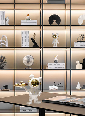 豪布斯卡树脂祝福轻奢风客厅书房