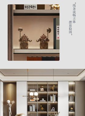 新中式客厅办公室高端大气摆件软装饰品茶室博古架书房高档工艺品