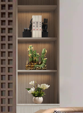 豪布斯卡树脂祝福复古书柜玄关
