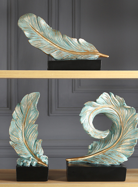 美式创意家居软装饰品别墅羽毛