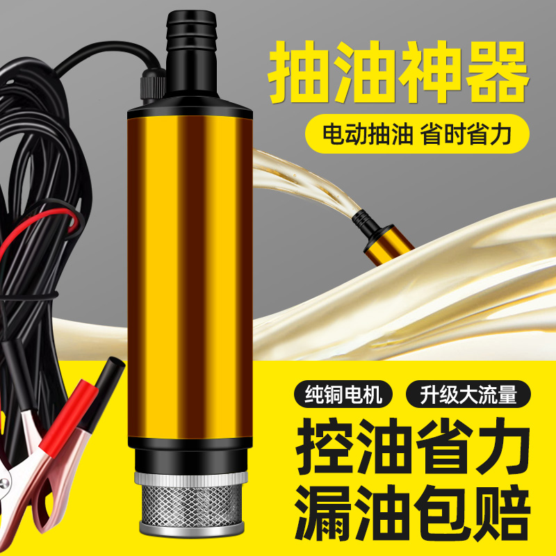 电动抽油泵12V24V抽水泵小型吸油柴油加油抽子通用大流量抽油神器-图1