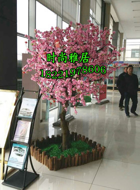 定做仿真桃树假树大型桃花树许愿树梅花酒店装饰摆放树舞台道具树