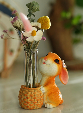 小兔子水培花瓶干花花器花插