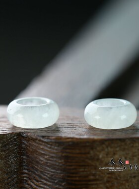 天然玉石巴山翡翠圆环算盘珠配饰