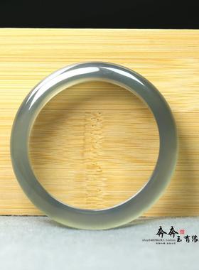 天然蓝玛瑙库里蓝手镯蓝色系清新