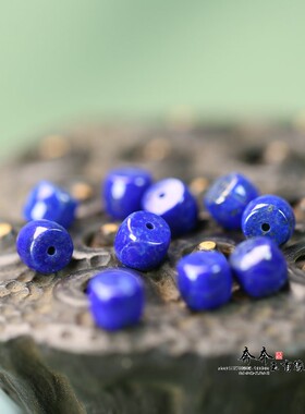 天然青金石老型珠7*6mm孔0.8mm