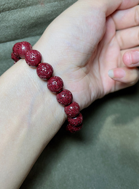 保真朱砂双貔貅朱砂手串男女大气手腕手链卡10毫米六字箴言貔貅串