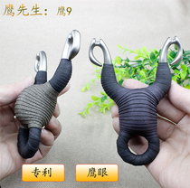 Mr. Eagle Traditional Eagle Eye Slingshot Cold Bent Stainless Steel Handmade Titanium Alloy Cut Recurve Positioning Groove Fishing Bird Guard