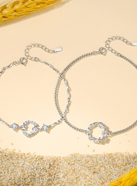 原创设计木棉与橡树情侣手链s925纯银小众简约搭配手饰七夕礼物