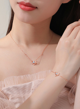 手饰品手链925纯银爱心ins