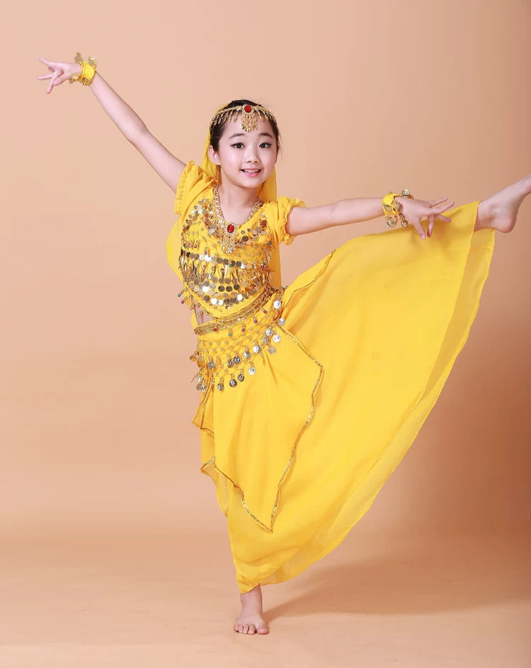 Детский индийский танец — весёлые танцы для девочек, занятия belly dance, Gongfu, детский национальный танец, Xinjiang Dance, одежда для девочек, юбка
