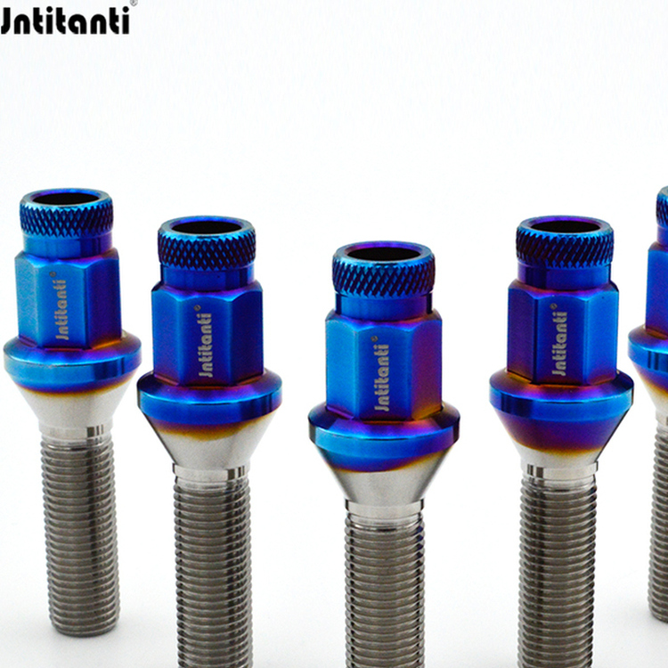 Jntitanti钛合金改装汽车轮毂螺丝加长头滚花M14*1.25适用宝马 - 图1