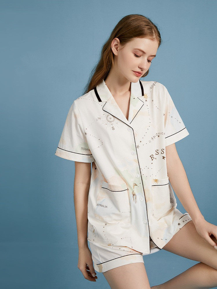 前程纸样女士睡衣短袖短裤家居服套装女装实物样板裁剪图纸622,淘宝优惠券,粉丝福利购,淘宝优惠卷