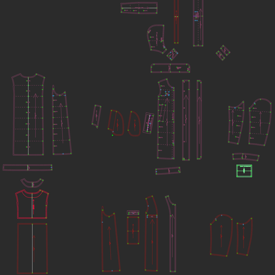 前程纸样儿童长款羽绒服男童女童冬季中大童装过膝厚外套图纸939 - 图2