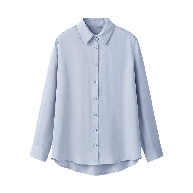 艾米恋长袖雪纺春秋季免烫白衬衫 艾米恋衬衫